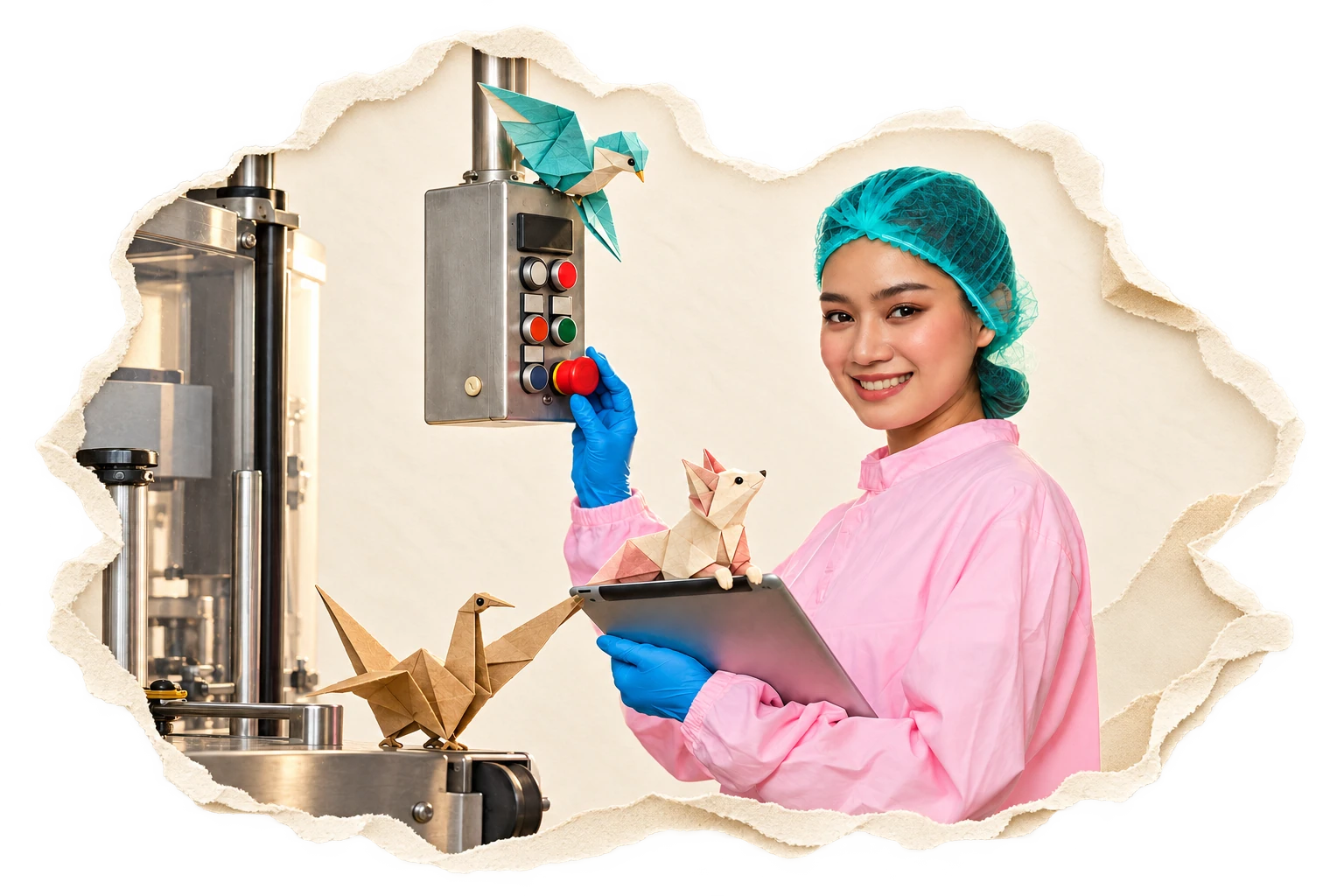 Manufacturing workplace illustration