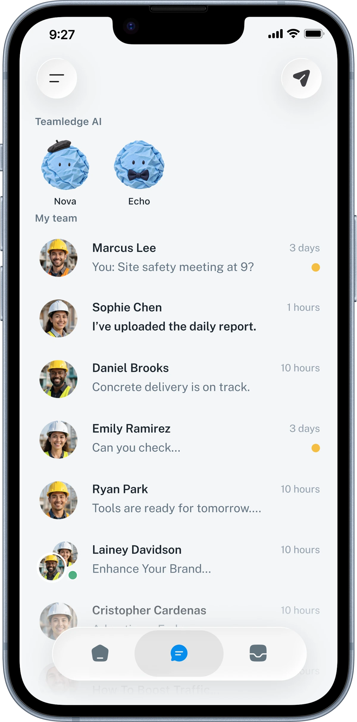 Connect through internal chat